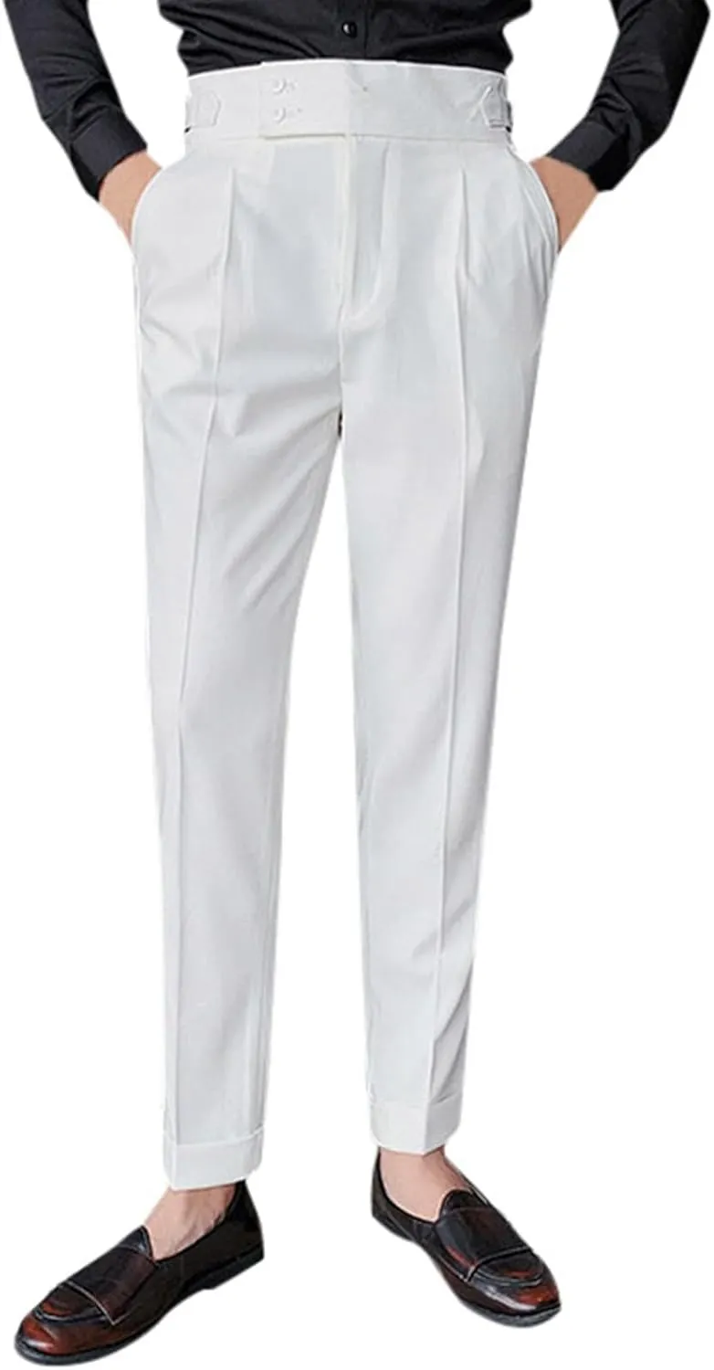 Mens Pants, Mens Dress Pants Straight Drape Feel Classic Solid Color Comfy Loose Summer Slim Fit Casual Suit Pant