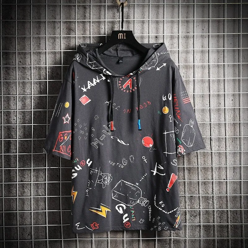 Men's Short Sleeves Hip Hop Hoodies