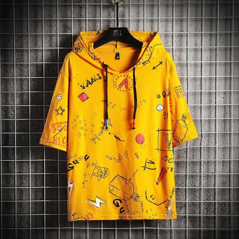 Men's Short Sleeves Hip Hop Hoodies
