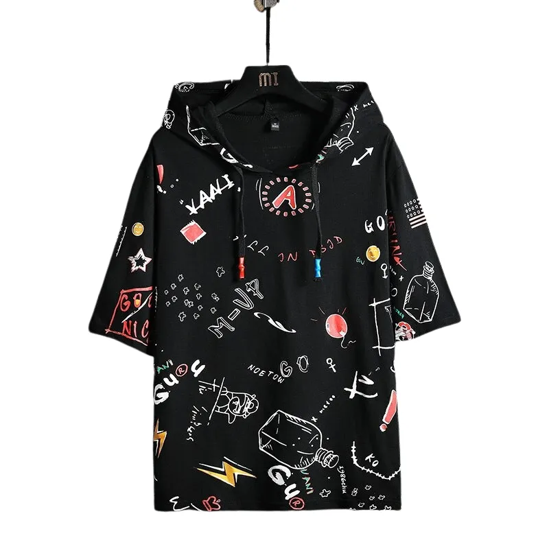Men's Short Sleeves Hip Hop Hoodies