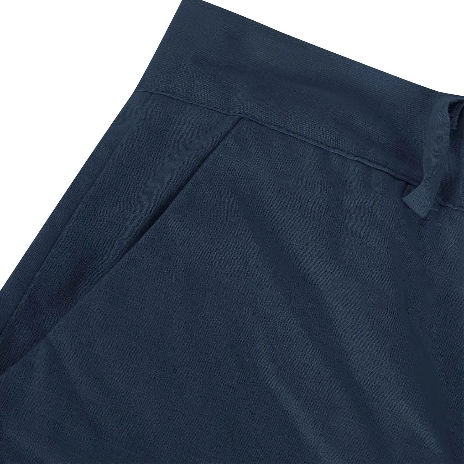 Mens Shorts Summer Trendy Cotton Linen Beach Pants Elastic Waist Button Trousers Breathable Running Pants with Pokets