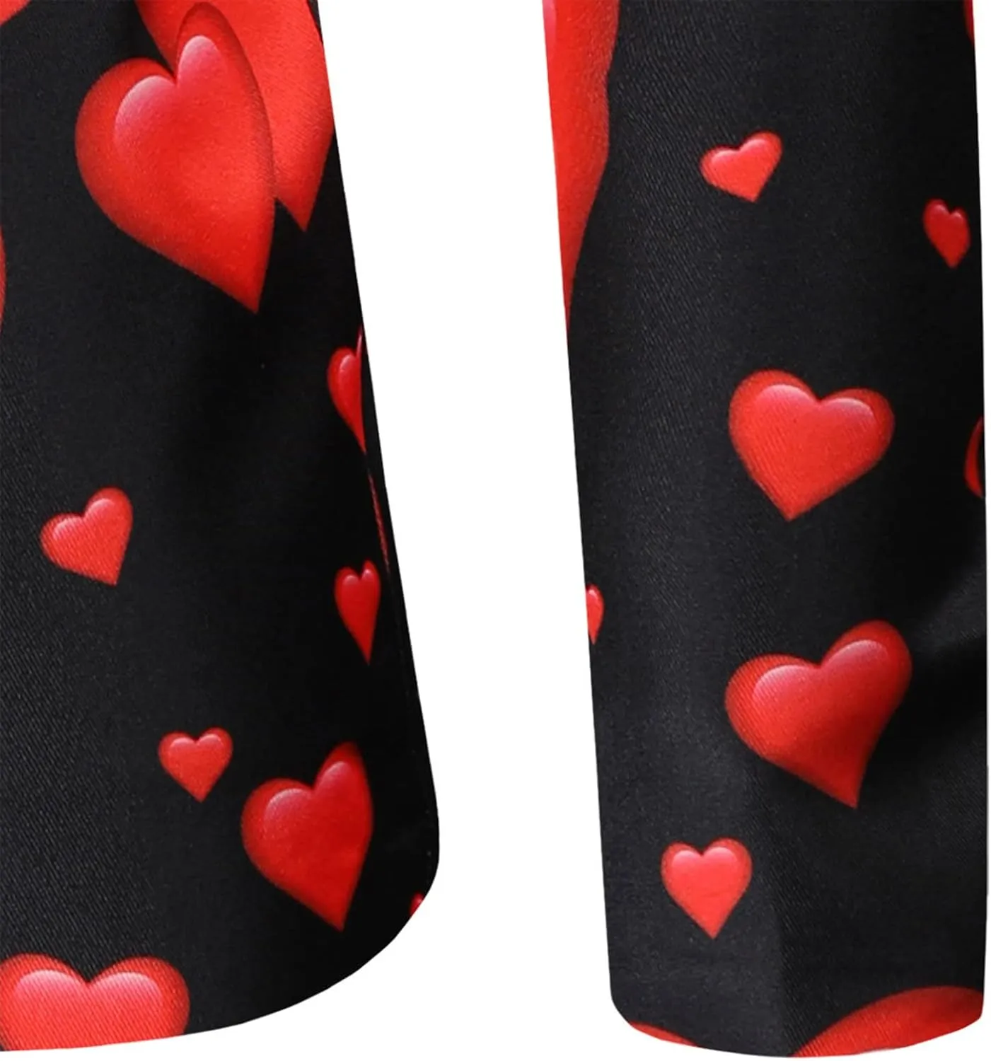 Mens Valentine's Day Tuxedo Jacket Wedding Blazer Love Heart Print One Button Dress Suit Dinner Floral Tuxedo Jacket