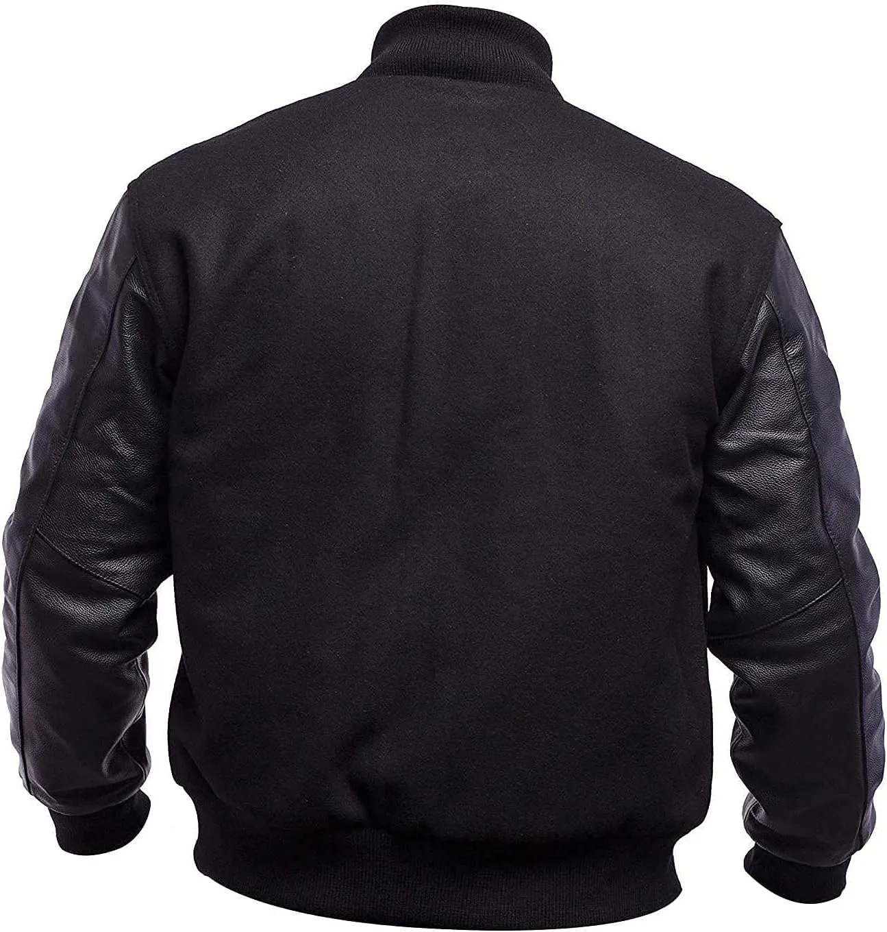 Mens Varsity Letterman Baseball Bomber Jacket | Casual Fashion Wool & Faux Leather College/High School Jackets