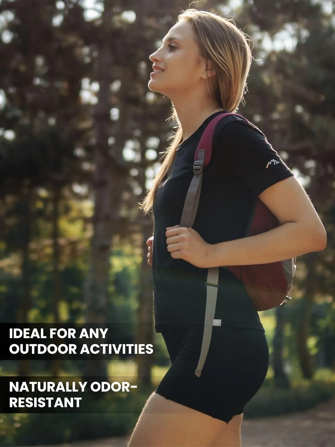 Merino.tech Merino Wool T Shirt Women - 100% Merino Wool Base Layer Women Short Sleeve Moisture-Wicking Tee and Hiking Socks