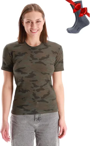 Merino.tech Merino Wool T Shirt Women - 100% Merino Wool Base Layer Women Short Sleeve Moisture-Wicking Tee and Hiking Socks