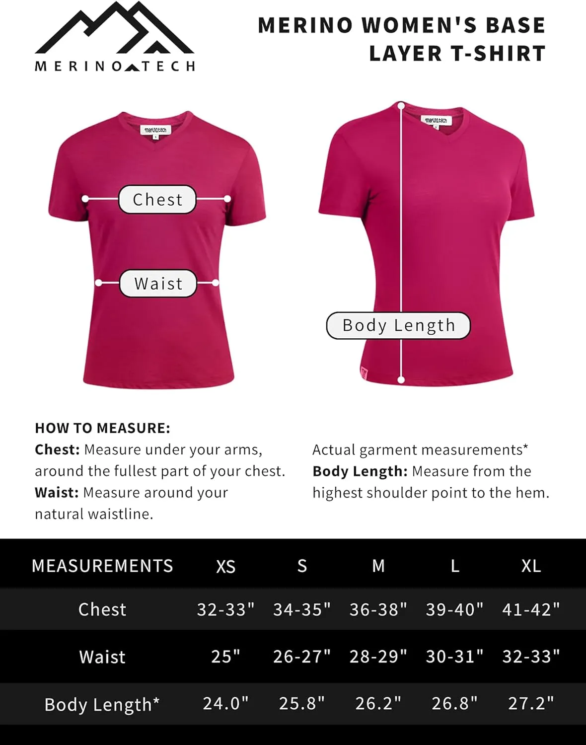 Merino.tech Merino Wool T Shirt Women - 100% Merino Wool Base Layer Women Short Sleeve Moisture-Wicking Tee and Hiking Socks