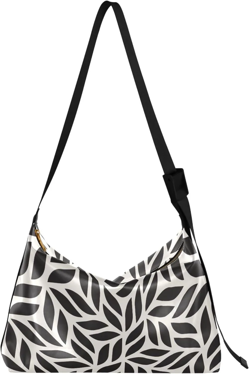 Modern Stylish Abstract Women PU Leather Hobo Bag Women's Large Purse Unique Leaf Print Purse Shoulder Bag