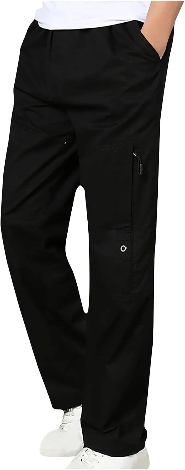 Muscularfit Baggy Cargo Pants Men 2023 Lightweight Solid Cotton Utility Tooling Trouser Causal Loose Multi Pockets Sweatpants