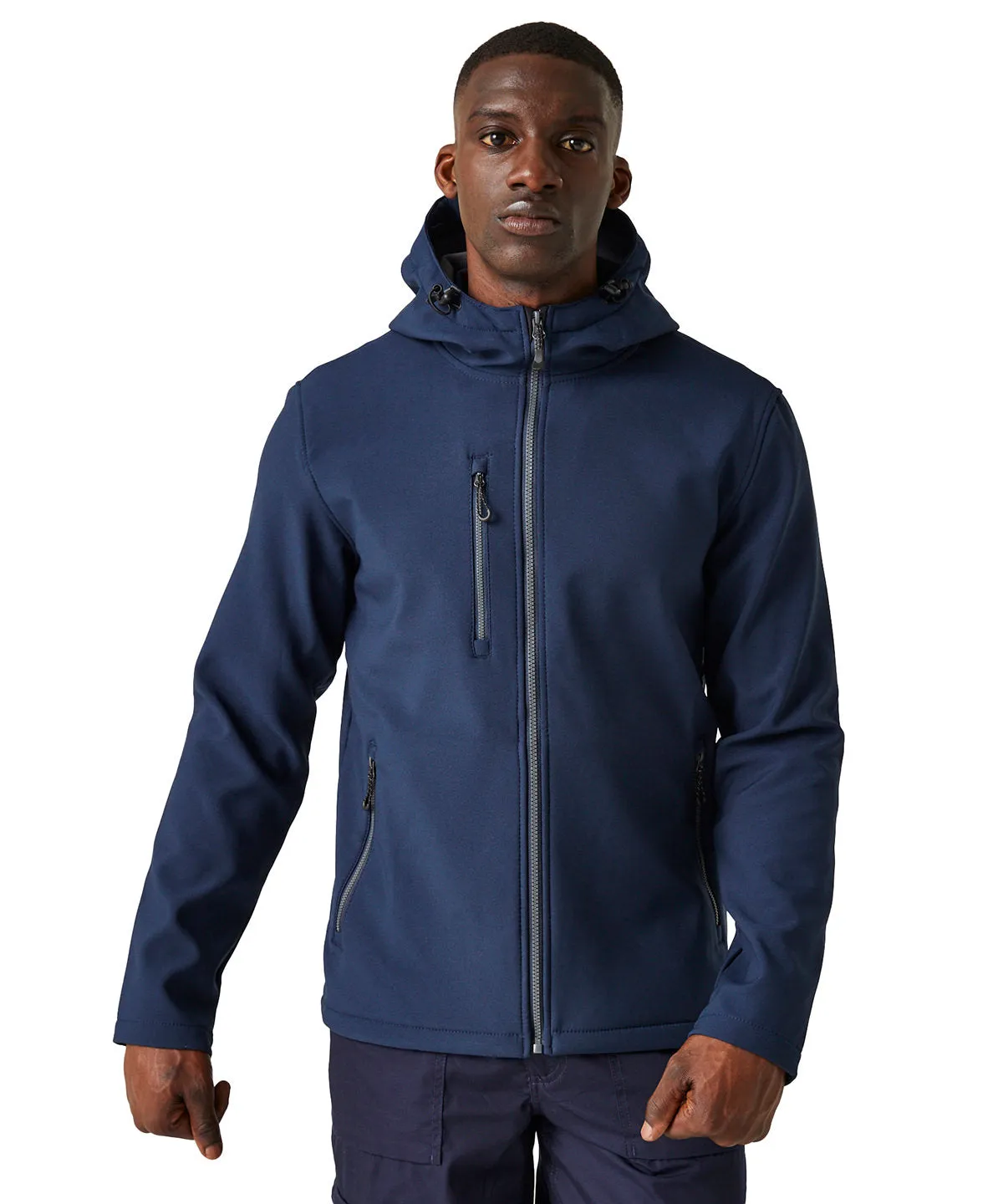 Navigate 2-layer hooded softshell jacket | Black/Orange Pop