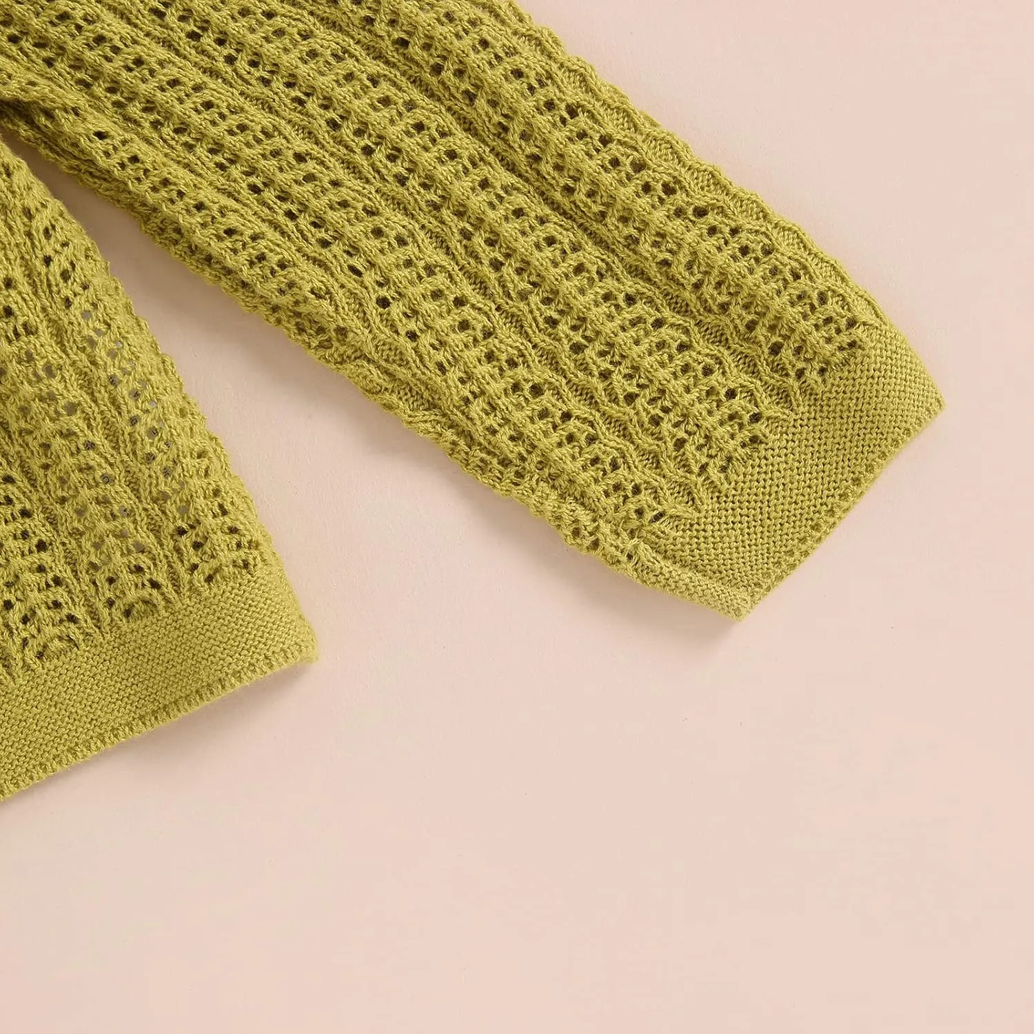 Newborn Baby Girls Knit Cardigans Long Sleeve Crewneck Hollow Knit Thin Sweater Toddler Button Tops Coat Outwear