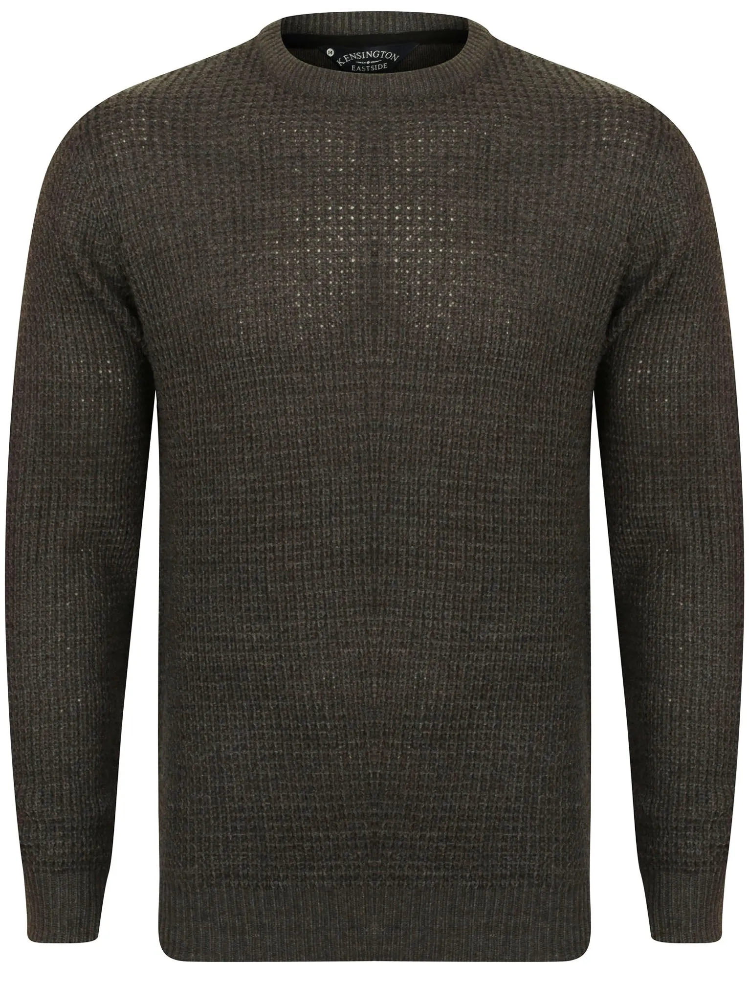 Novi Crew Neck Texture Knitted Jumper in Charcoal - Kensington Eastside