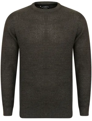 Novi Crew Neck Texture Knitted Jumper in Charcoal - Kensington Eastside