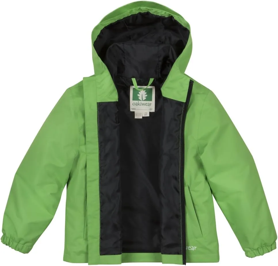 OAKI Rain Wind Shell Jacket for Kids/Toddlers, Waterproof, Breathable, Lightweight with Hood