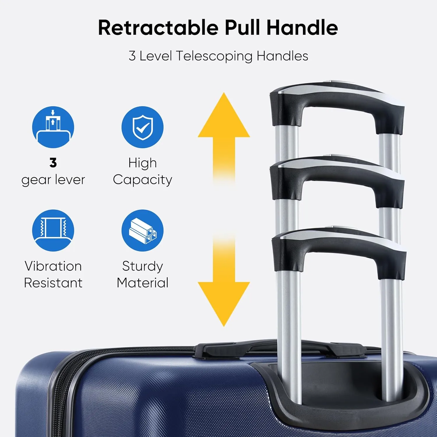 OLIXIS 20 Inch Carry-On Luggage, Hardside Suitcase with Spinner Wheels, Lightweight ABS Hard Shell Travel Luggage, TSA Approved Lock, Expandable Small Suitcase for Business & TravelBlue