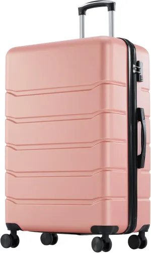 OLIXIS 20 Inch Carry-On Luggage, Hardside Suitcase with Spinner Wheels, Lightweight ABS Hard Shell Travel Luggage, TSA Approved Lock, Expandable Small Suitcase for Business & TravelPink