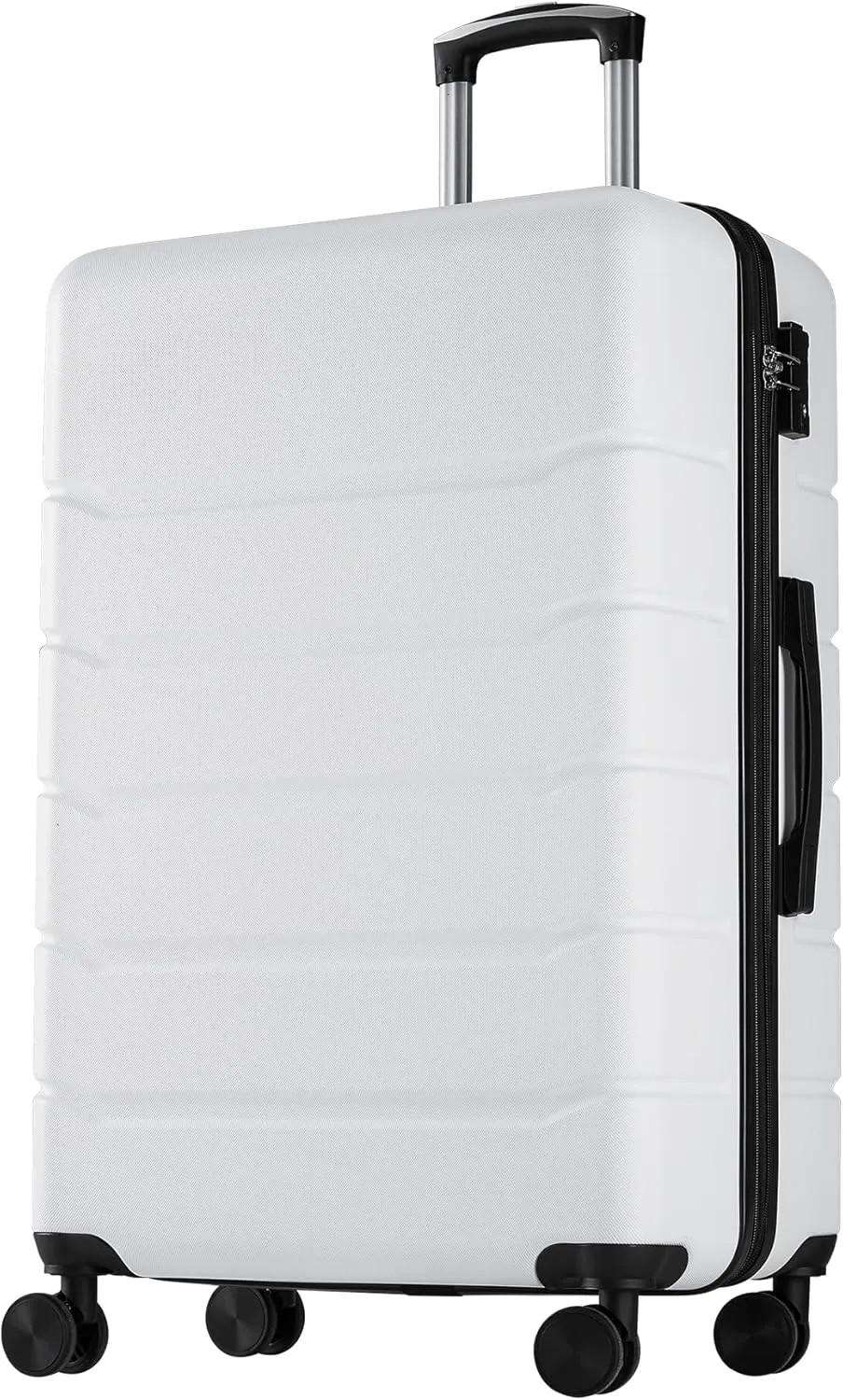 OLIXIS 20 Inch Carry-On Luggage, Hardside Suitcase with Spinner Wheels, Lightweight ABS Hard Shell Travel Luggage, TSA Approved Lock, Expandable Small Suitcase for Business & TravelWhite