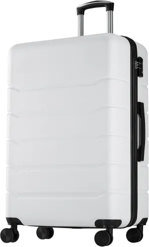 OLIXIS 20 Inch Carry-On Luggage, Hardside Suitcase with Spinner Wheels, Lightweight ABS Hard Shell Travel Luggage, TSA Approved Lock, Expandable Small Suitcase for Business & TravelWhite