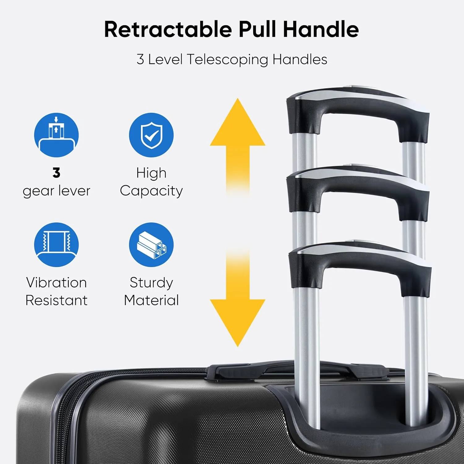 OLIXIS 24 Inch Luggage, Hardside Suitcase with Spinner Wheels, Lightweight ABS Hard Shell Checked Luggage, TSA Approved Lock, Expandable Medium Suitcase for Travel & BusinessBlack