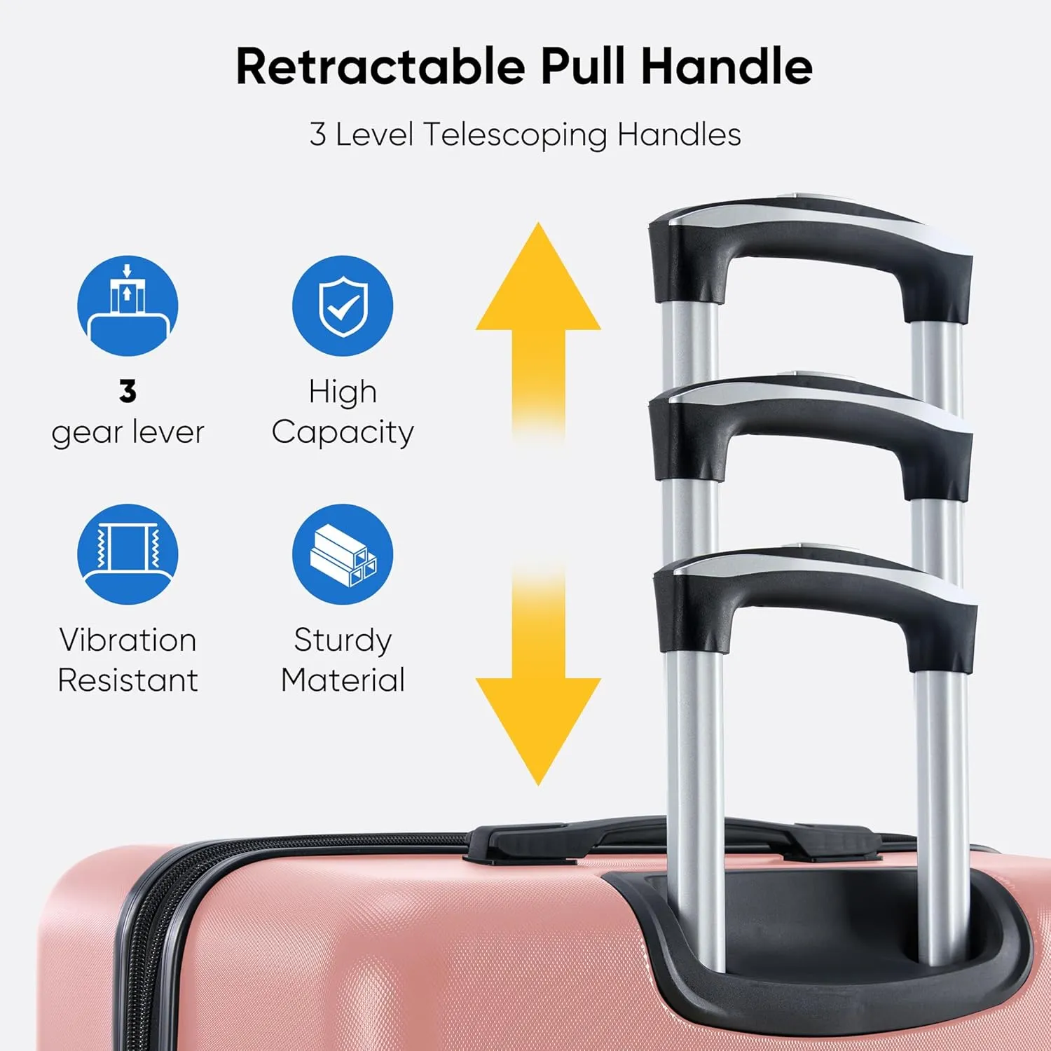OLIXIS 24 Inch Luggage, Hardside Suitcase with Spinner Wheels, Lightweight ABS Hard Shell Checked Luggage, TSA Approved Lock, Expandable Medium Suitcase for Travel & BusinessPink