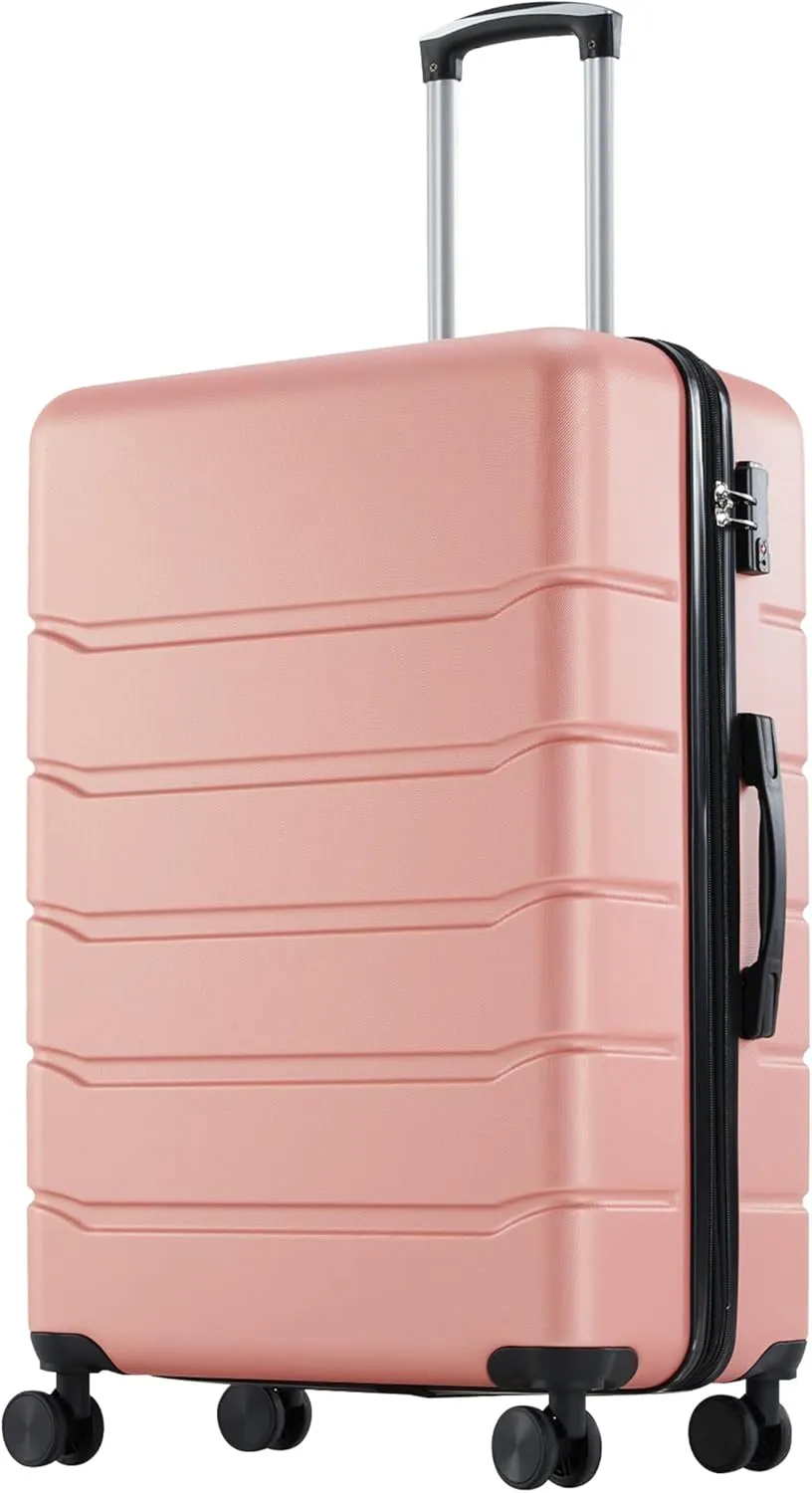 OLIXIS 24 Inch Luggage, Hardside Suitcase with Spinner Wheels, Lightweight ABS Hard Shell Checked Luggage, TSA Approved Lock, Expandable Medium Suitcase for Travel & BusinessPink