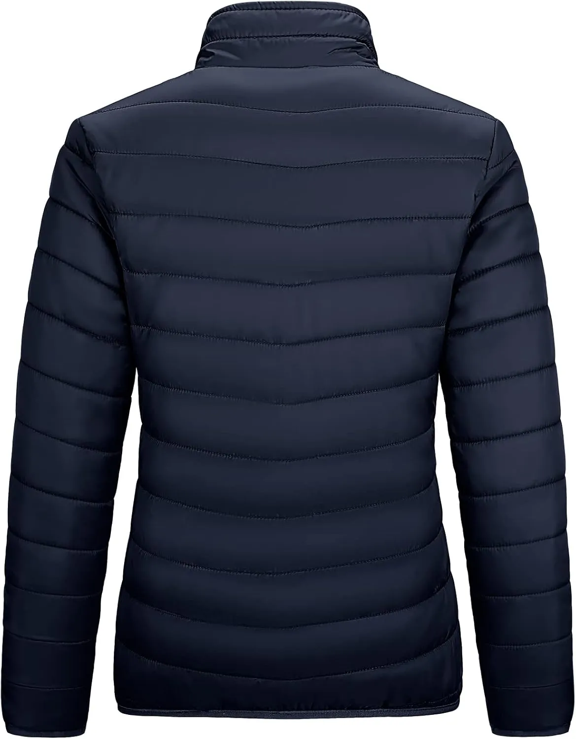 Outdoor Ventures Women's Packable Full-Zip Short Puffer Jacket Insulated Quilted Warm Lightweight Winter Coat