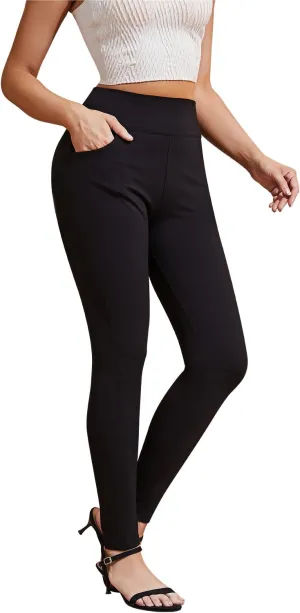 Pants for Women, Comfort Stretch Skinny Slim Dress Pants, Skinny High Waist Pull on Pants with Pockets