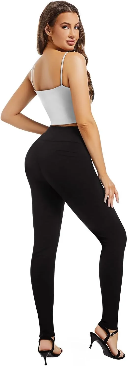 Pants for Women, Comfort Stretch Skinny Slim Dress Pants, Skinny High Waist Pull on Pants with Pockets