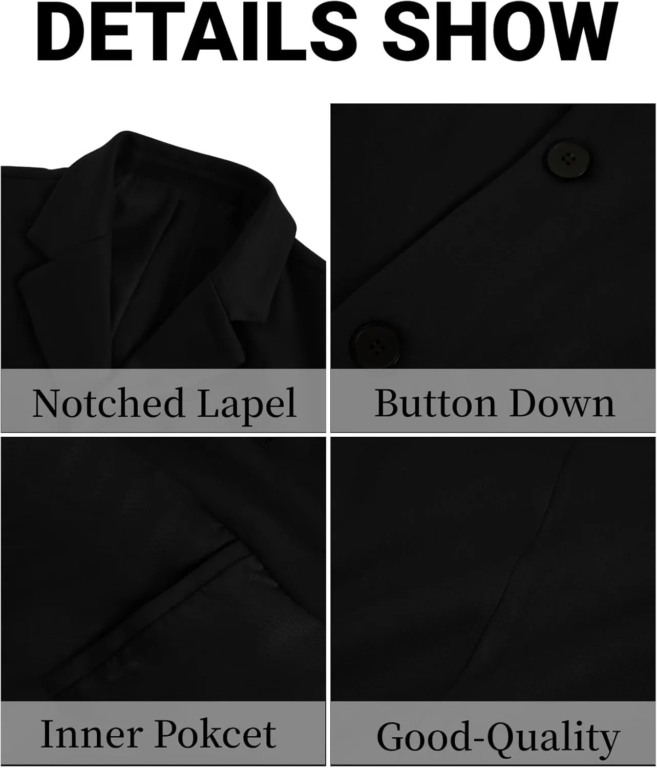 PASLTER Mens Mid Long Trench Coat Slim Fit Winter Pea Coat Single Breasted Business Overcoat
