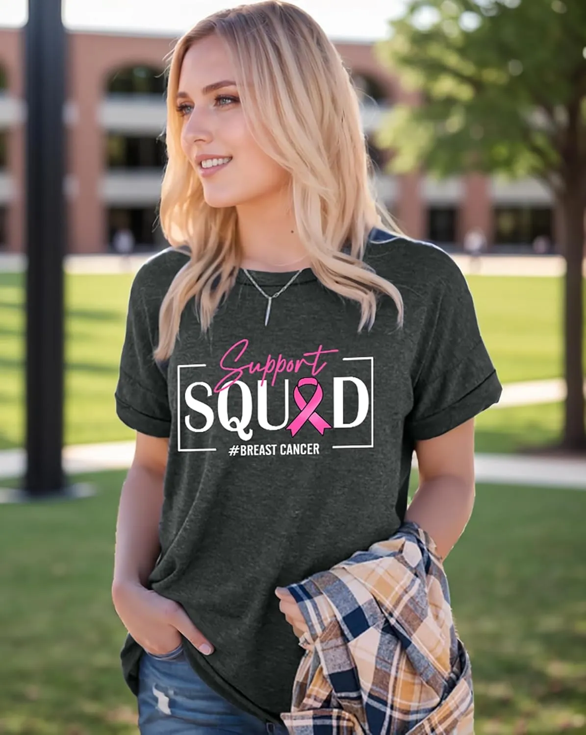 Pink Ribbon Shirts for Women Breast Cancer Awareness Tshirts Ribbon Graphic Print Tee Inspirational Breast Cancer Tops