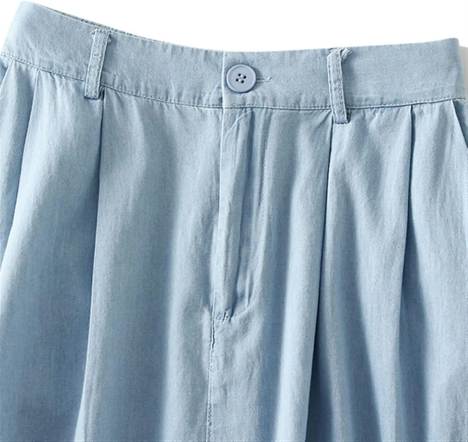 Pleated A-line Midi Skirt Elastic Waist Button Front Casual Flared Long Skirts with Pocket for Women