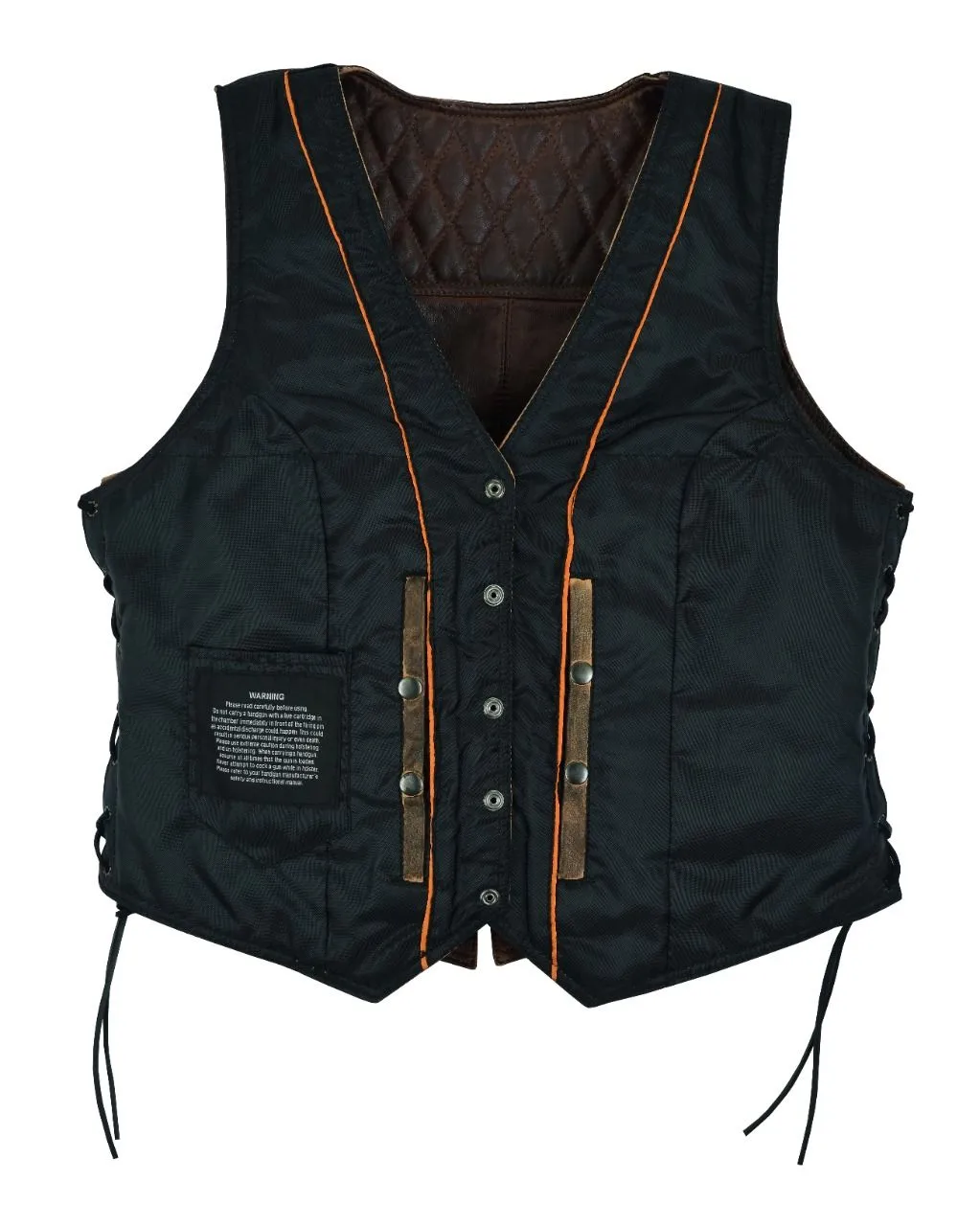 Premium Cowhide Brown Vest with Diamond Design