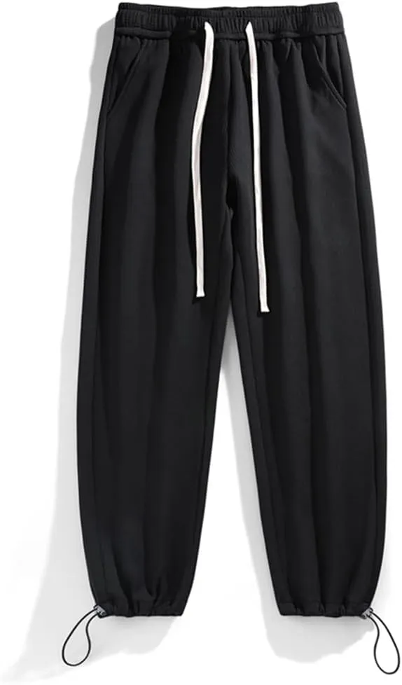 Pulcykp Couple Casual Pants Women's Loose Sports Trousers Quick-Dry Drawstring Harem Pants