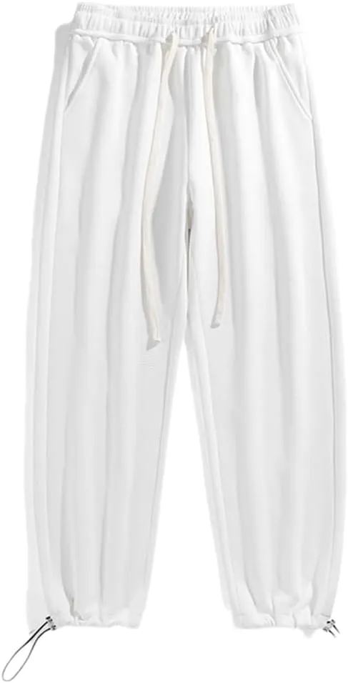Pulcykp Couple Casual Pants Women's Loose Sports Trousers Quick-Dry Drawstring Harem Pants