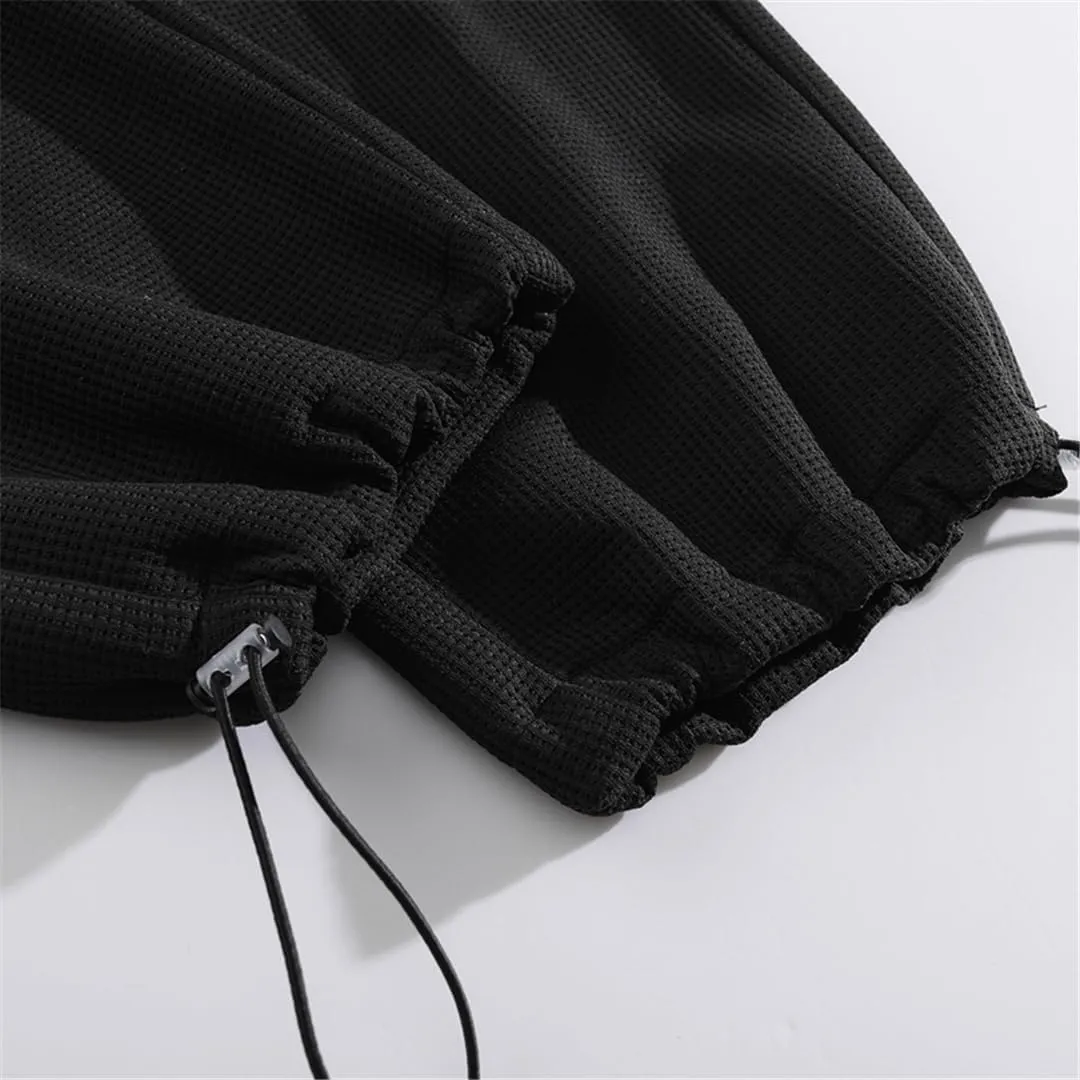 Pulcykp Couple Casual Pants Women's Loose Sports Trousers Quick-Dry Drawstring Harem Pants