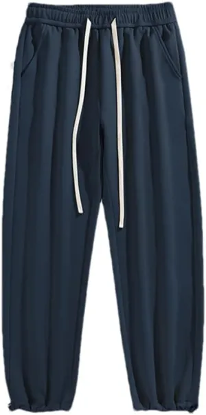 Pulcykp Couple Casual Pants Women's Loose Sports Trousers Quick-Dry Drawstring Harem Pants