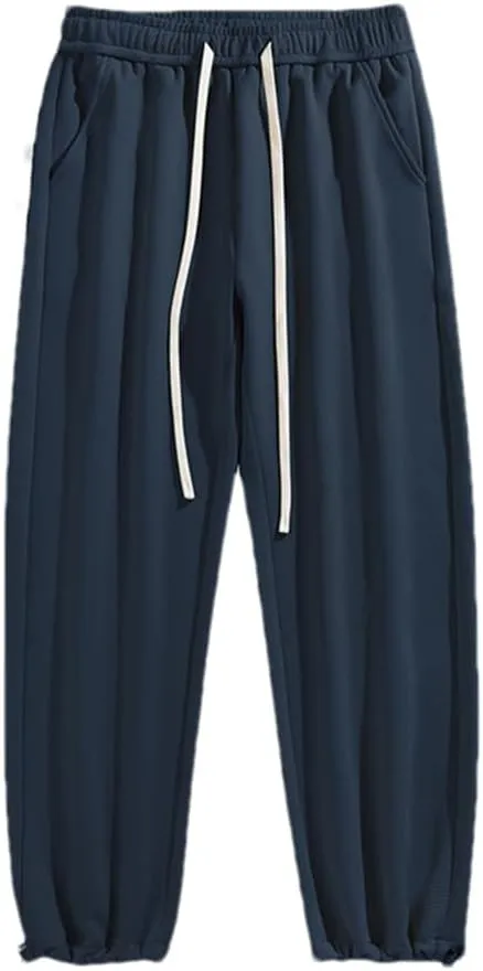 Pulcykp Couple Casual Pants Women's Loose Sports Trousers Quick-Dry Drawstring Harem Pants