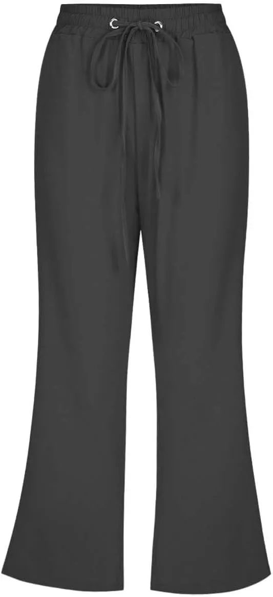 Pull On Linen Capris for Women Dressy Casual Stretch Lightweight Capri Elastic High Waist Lounge Pants 2025 Summer S-5X