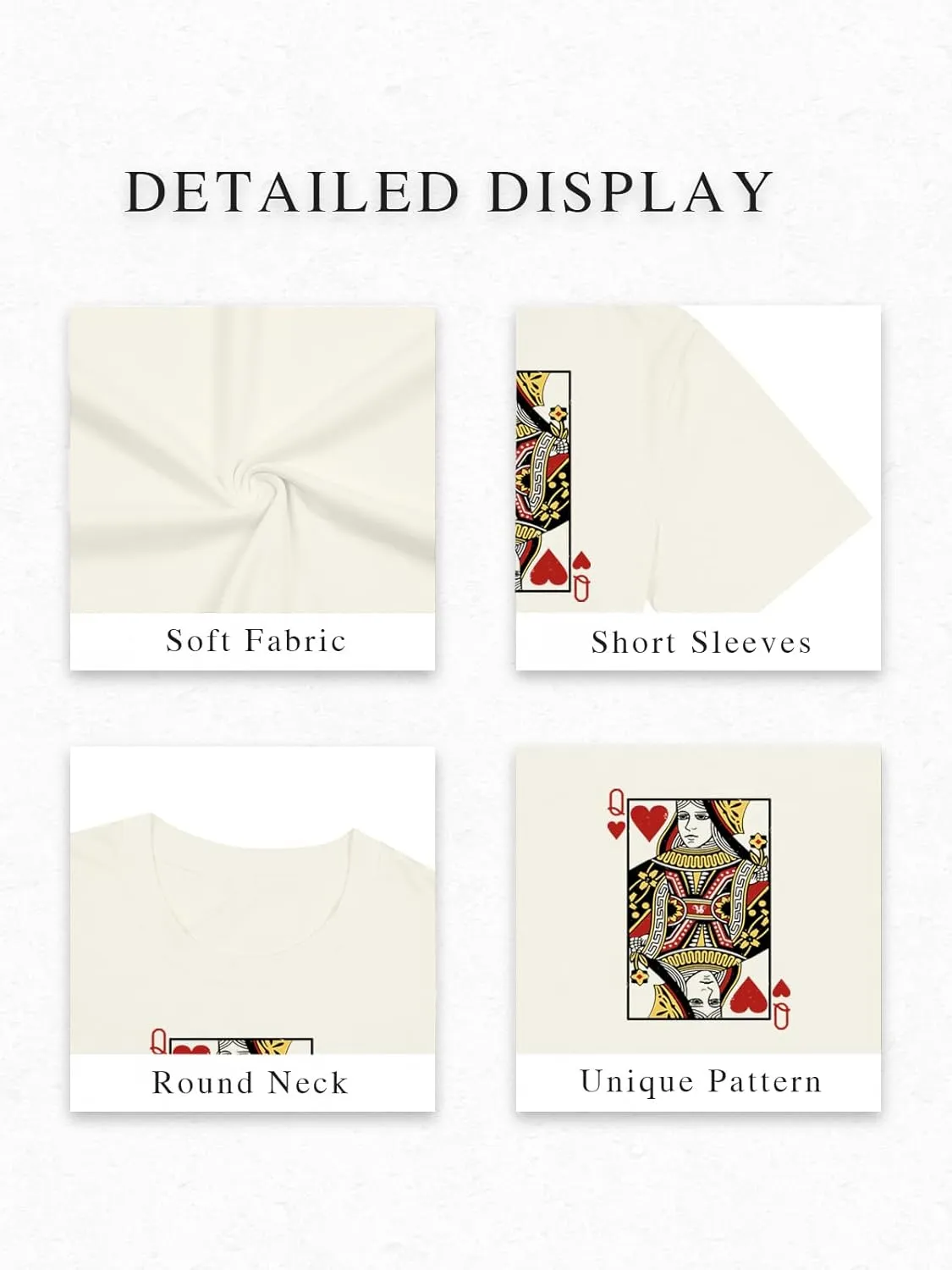 Queen of Hearts T-Shirt for Women Funny Vintage Womens Shirts Cute Lady Graphic Tee Tops Short Sleeve