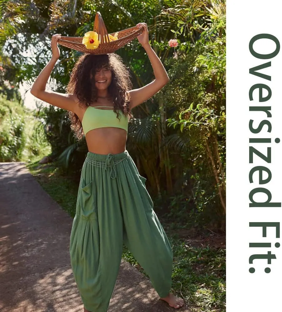 Quinn Plus Size Pants, Quinn Pants for Women Linen Pants with Pockets Summer Harem Pants Boho Beach Pants