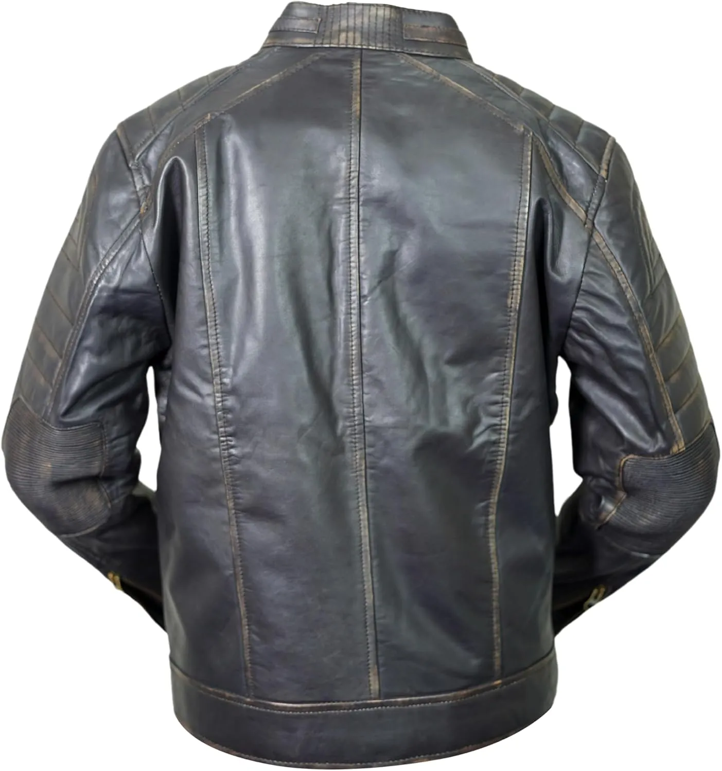 Real Leather Jacket Men Lambskin Leather Natural Grain Motorcycle Caf Racer Mens Jackets