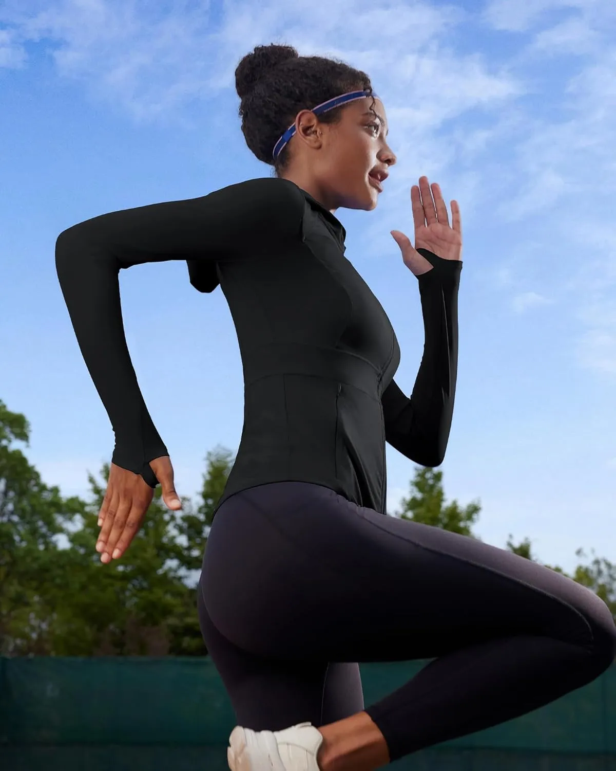 RUNNING GIRL Workout Jackets for Woman, Ultra Soft Zip Up Jacket for Yoga Running, BBL Jacket with Pockets and Thumb Holes