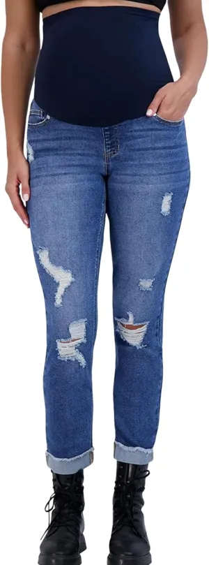 Savi Parker Womens Maternity Jeans Over The Belly - Pregnancy Clothes for All Seasons, Maternity Pants