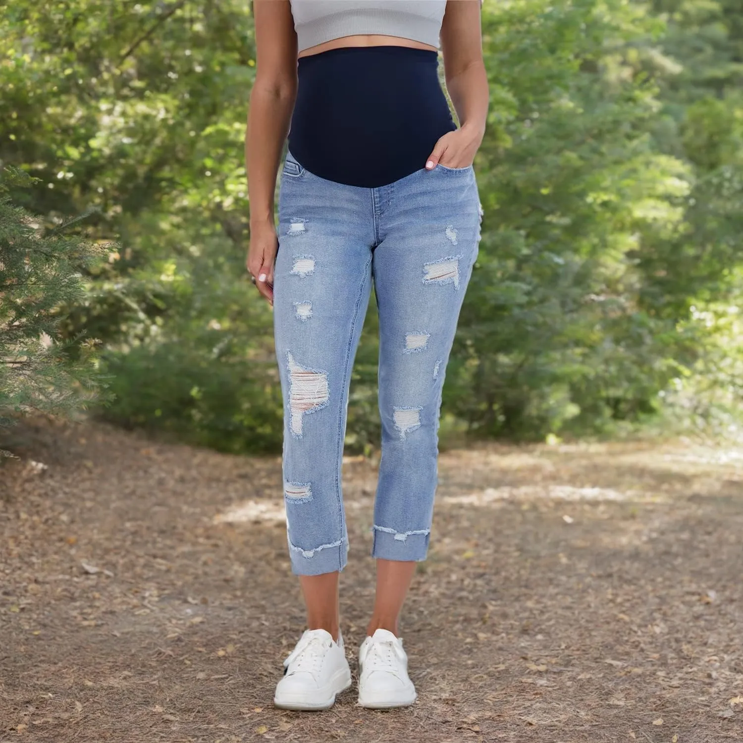Savi Parker Womens Maternity Jeans Over The Belly - Pregnancy Clothes for All Seasons, Maternity Pants