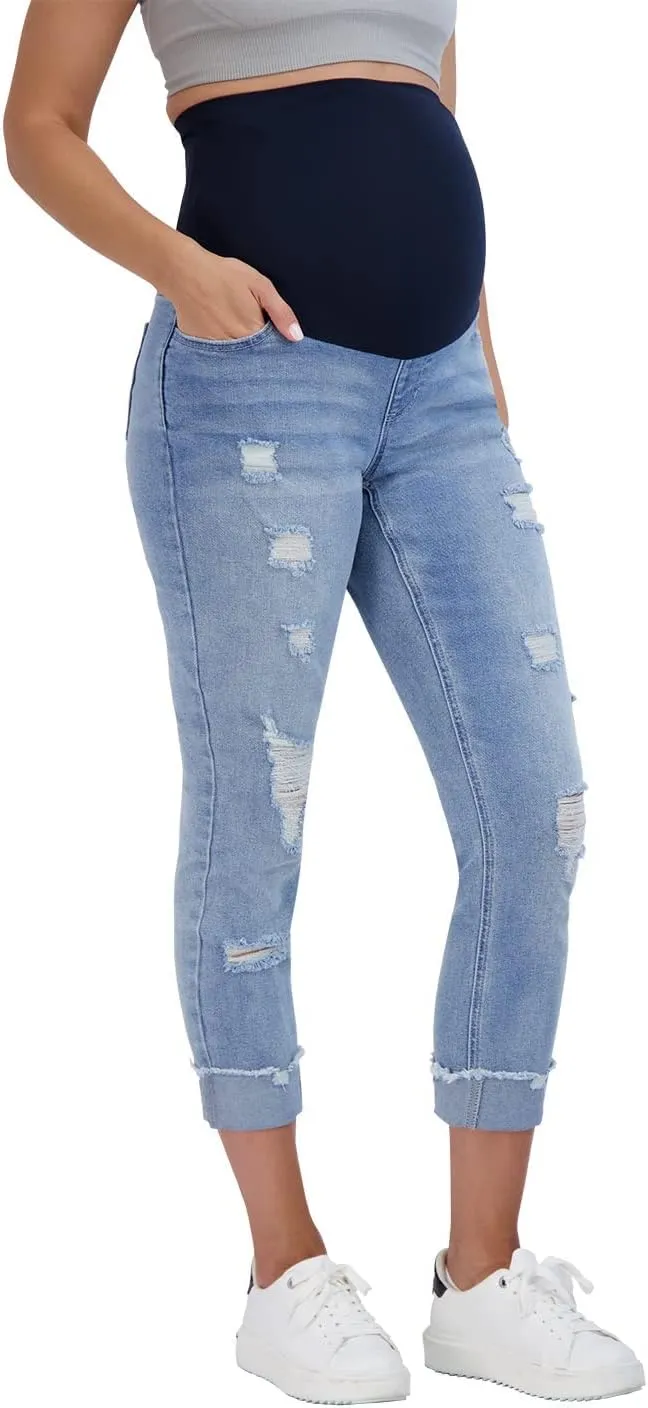 Savi Parker Womens Maternity Jeans Over The Belly - Pregnancy Clothes for All Seasons, Maternity Pants