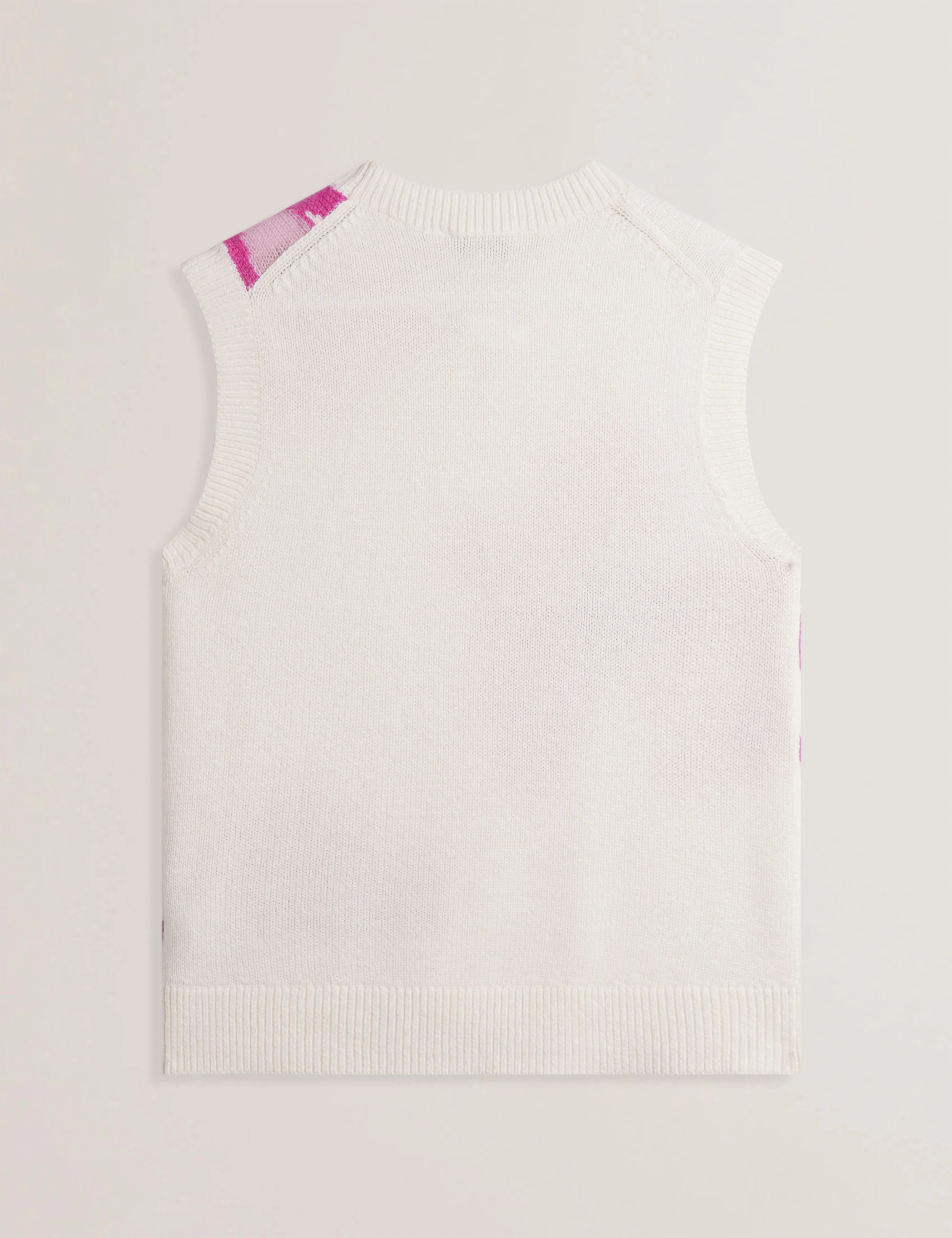 Selenha Intarsia Knitted Floral Tank Ivory
