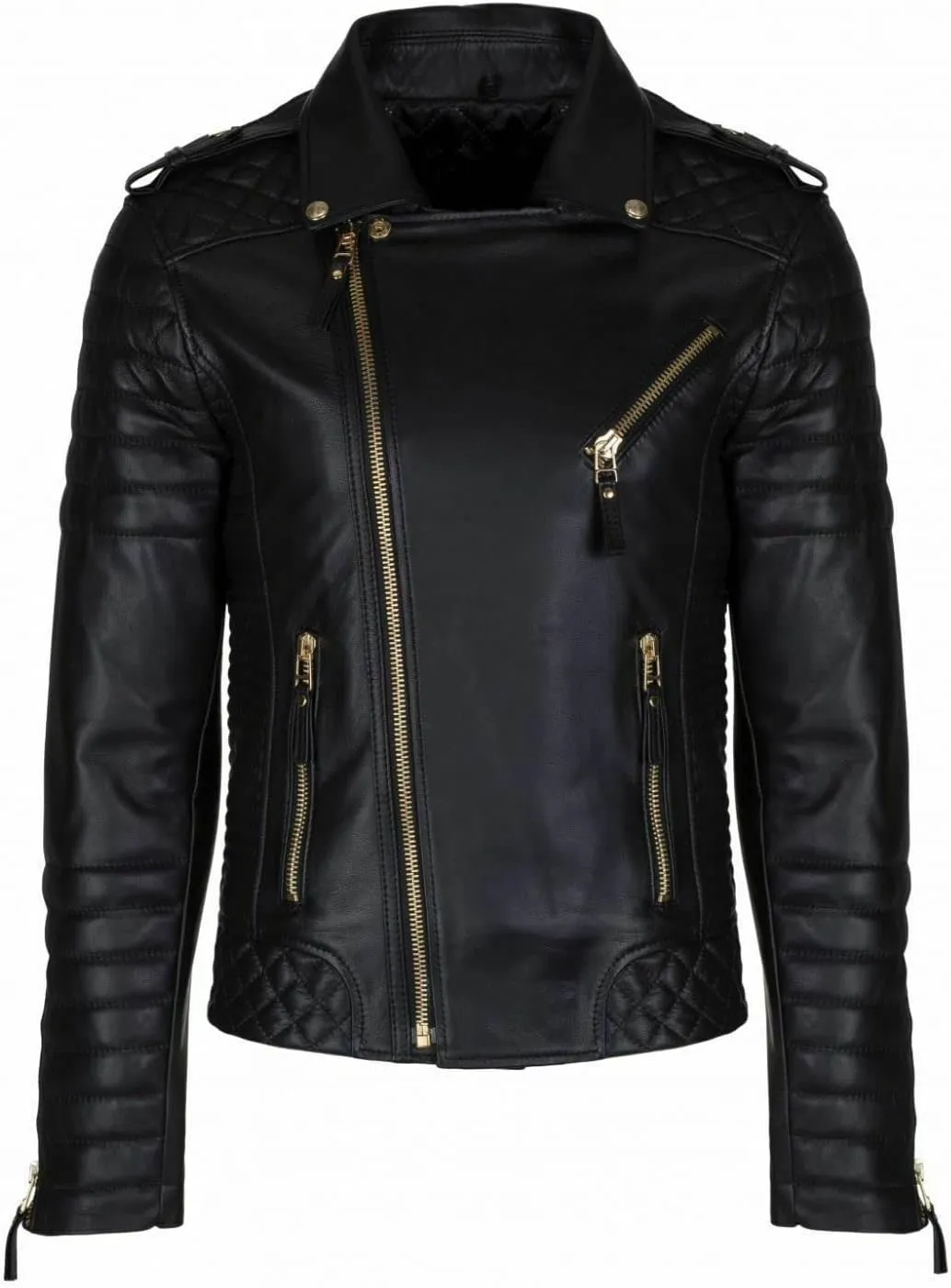 SKADO Genuine Leather Jacket Men Real Leather Jacket Biker Soft Lambskin SlimFit