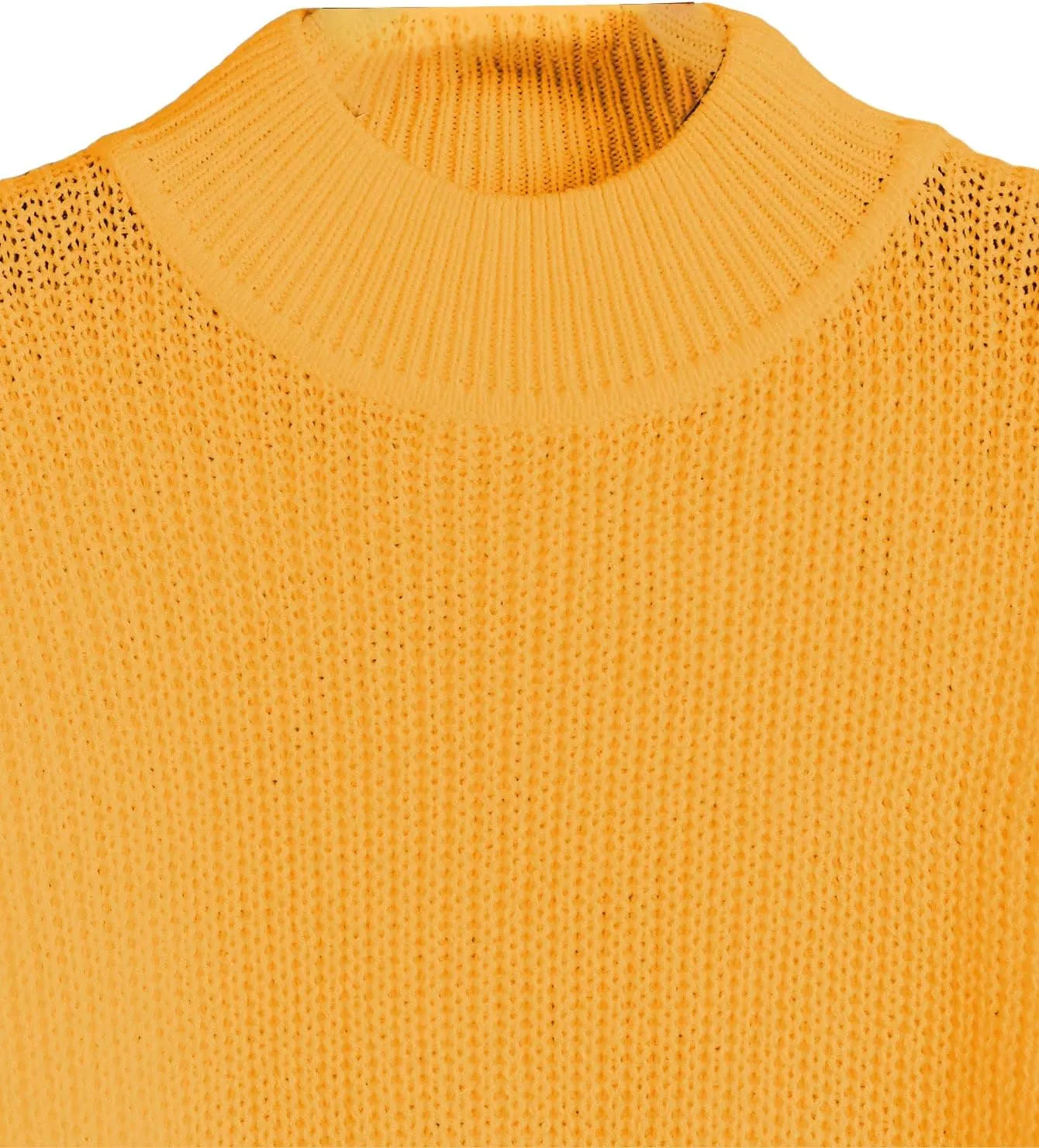 SweatyRocks Women's Long Sleeve Mock Neck Cropped Sweater Drop Shoulder Pullover Sweater Lantern Sleeve Ribbed Knit Crop Top