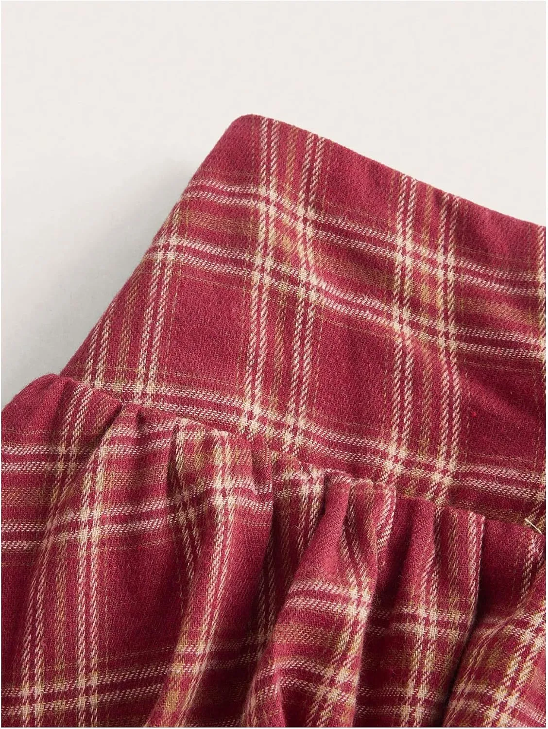 SweatyRocks Women's Plaid Ruffle Mini Bubble Skirt A Line Low Rise Skirts Skort