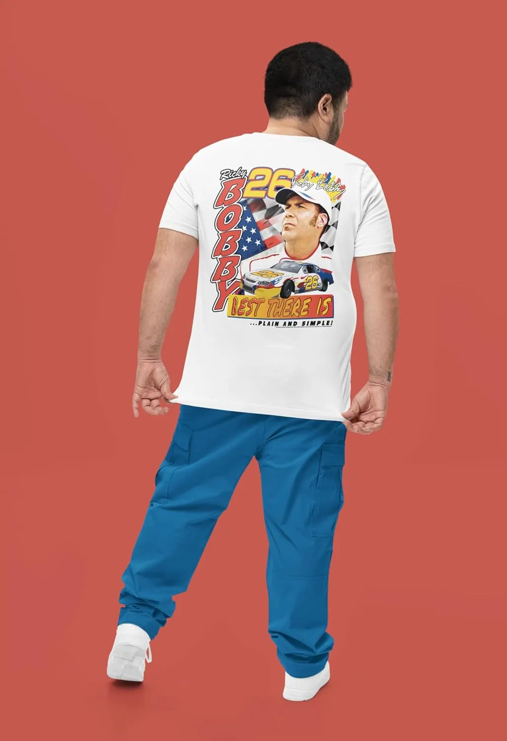Talladega Nights Ricky Bobby Best There is Front & Back Print Mens White Short Sleeve T Shirt Graphic Tee