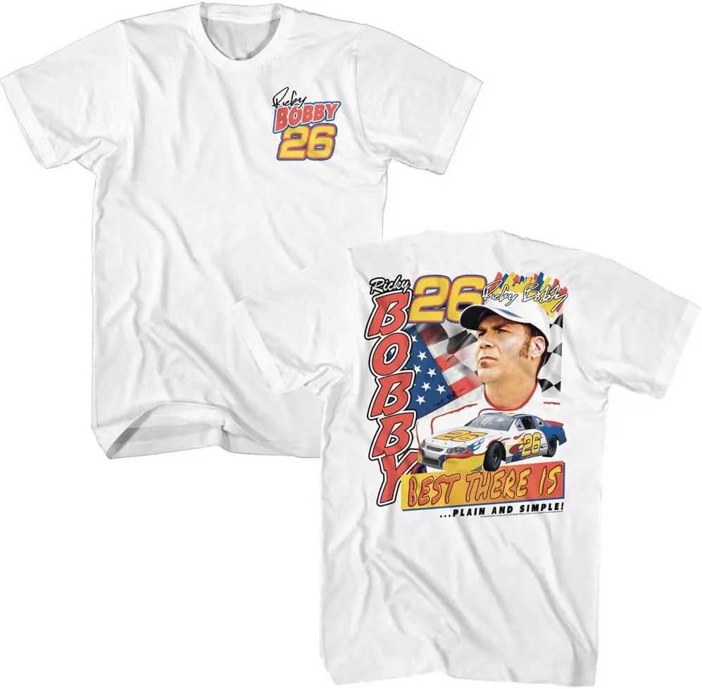 Talladega Nights Ricky Bobby Best There is Front & Back Print Mens White Short Sleeve T Shirt Graphic Tee